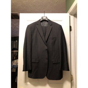 pronto uomo men's charcoal 100%wool 2pc suit size: 43R pants: 38/29